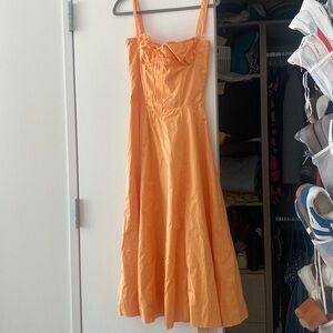 New House of CB Carmen bustier sundress in tangerine sorbet orange